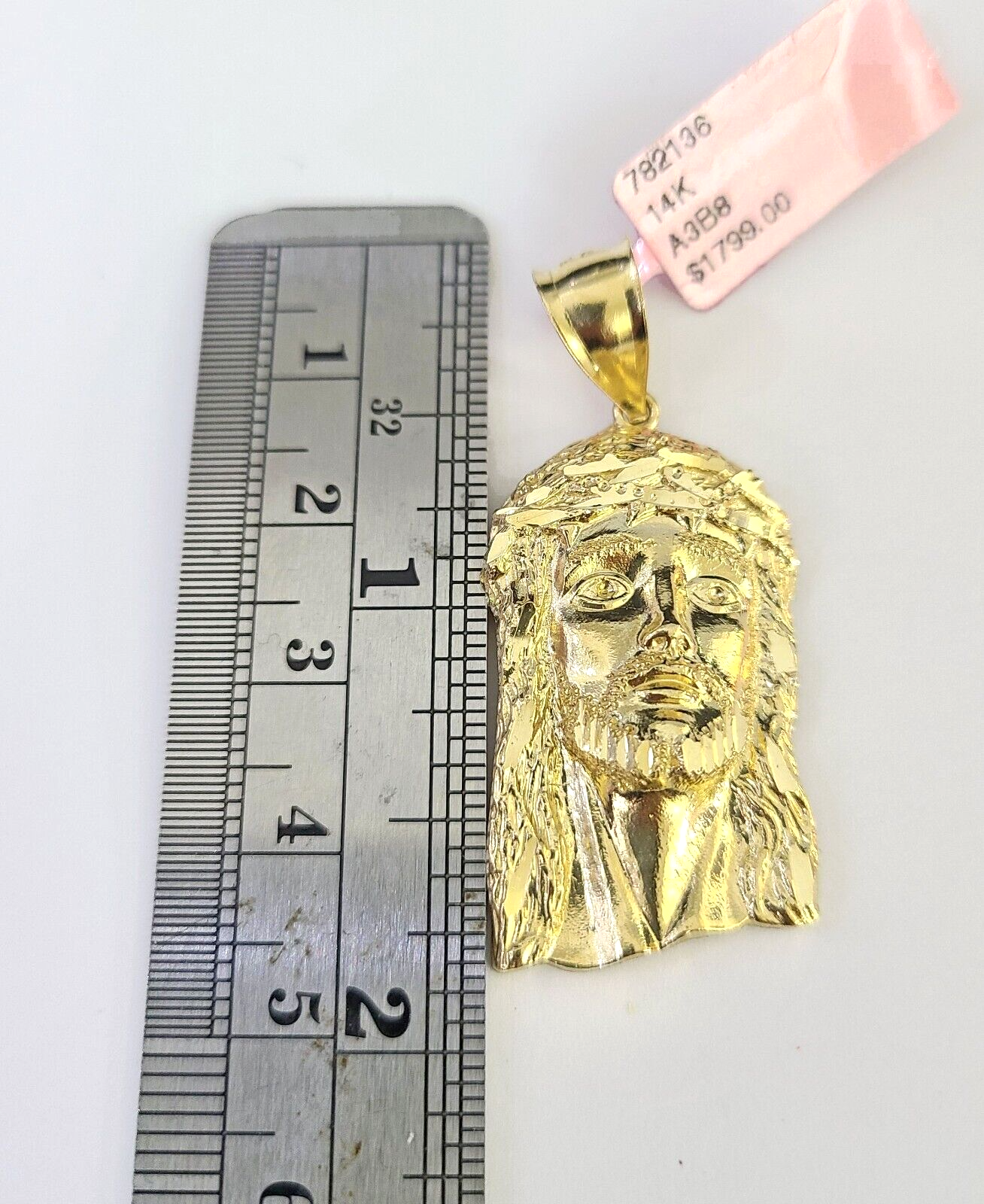 Real 14k Solid Rope Chain Jesus Head Charm Set 3mm 18"-26" Necklace Yellow Gold